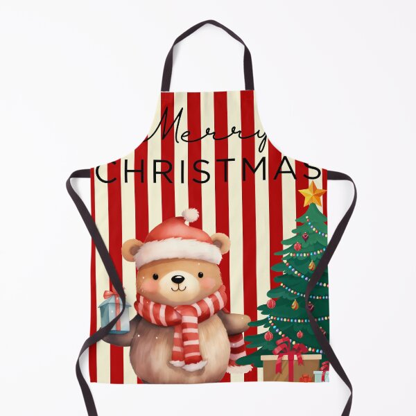 Item preview, Beautiful Christmas image of a little bear in watercolor with red stripes designed and sold by VibranPalette.