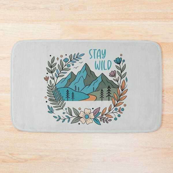 Item preview, Stay Wild — Boho Mountain & Floral Wreath designed and sold by Ink & Kind Studio.