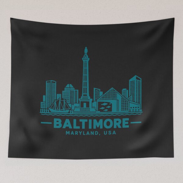 Item preview, Baltimore Maryland USA Line Art Skyline Poster designed and sold by CMYKStudio.