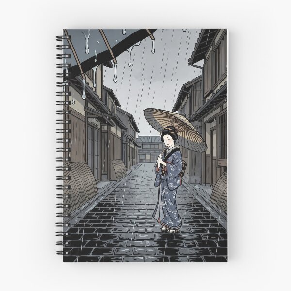 Item preview, Geisha Walking Rainy Kyoto Street Ukiyo-e designed and sold by TokyoUkiyoHouse.