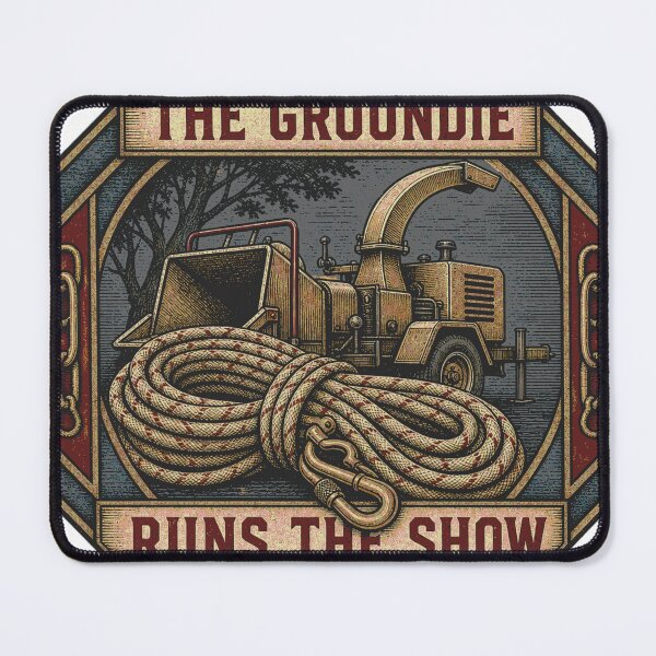 Item preview, The Groundie Runs The Show Tree Column Badge designed and sold by BoosterShop.