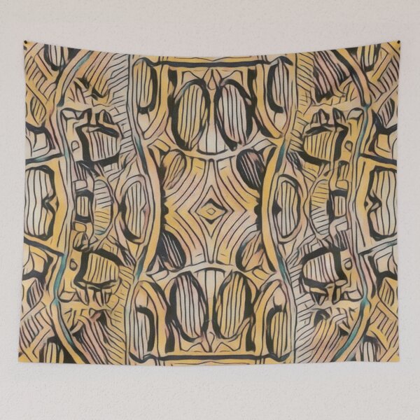 Item preview, Warm palette of yellow, tan, and soft peach tones abstract design designed and sold by Fayes4Art.