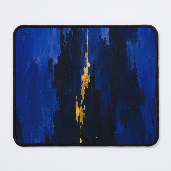 Item preview, Deep Blue and Gold Textured Abstract Painting designed and sold by GutyzDesignsES.
