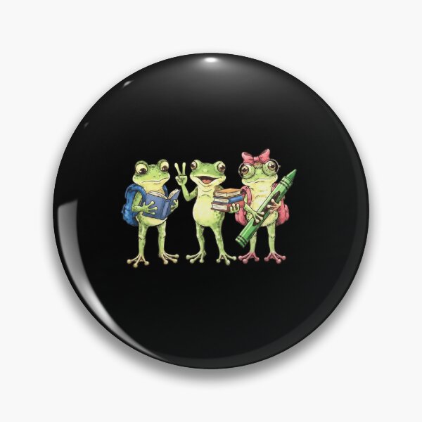 Item preview, Cute Frog Students with Books Backpacks and Giant Pencil designed and sold by MiALopezArt.