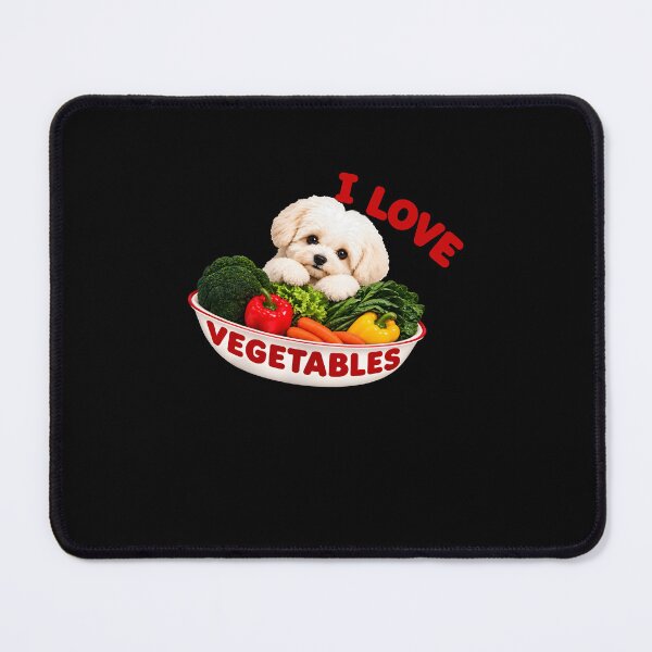 Item preview, I Love Vegetables With A Cute Puppy Dog designed and sold by markbauch.