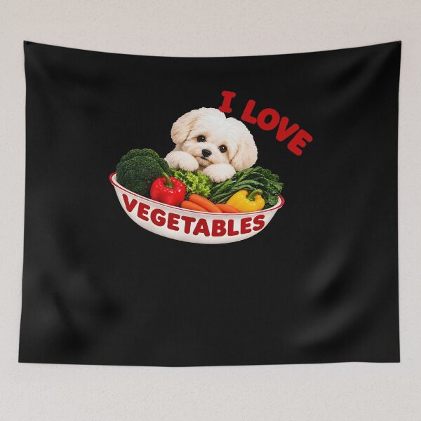 Item preview,  I Love Vegetables With A Cute Puppy Dog designed and sold by markbauch.
