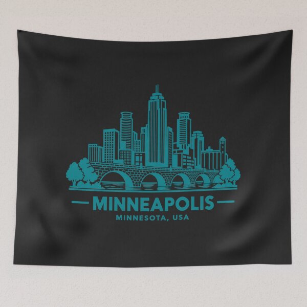 Item preview, Minneapolis Minnesota USA Line Art Skyline Poster designed and sold by CMYKStudio.