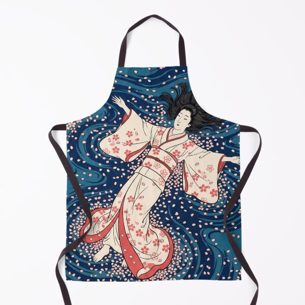 Item preview, Floating Maiden in Cherry Blossom Water Ukiyo-e designed and sold by TokyoUkiyoHouse.