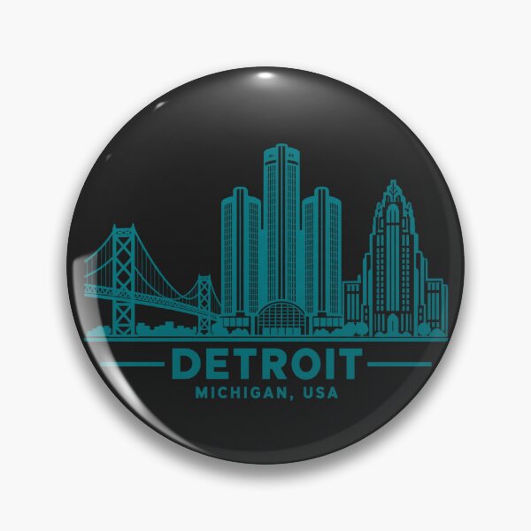 Item preview, Detroit Michigan USA Line Art Skyline Poster designed and sold by CMYKStudio.