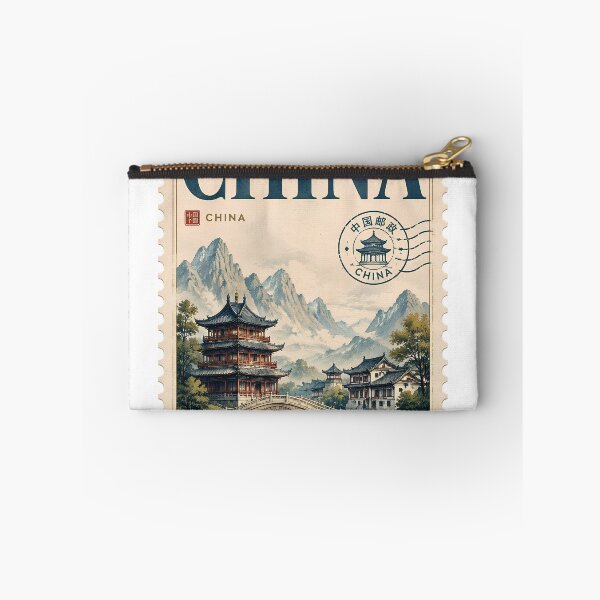 Item preview, Copy of China Heritage Vintage Stamp Poster | Ancient Chinese Landscape Art | Traditional Asian Architecture Illustration designed and sold by TialCorner.