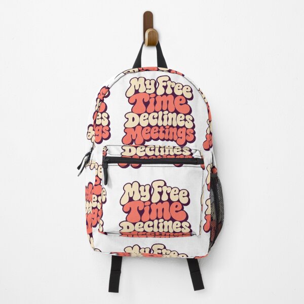 Item preview, My Free Time Declines Meetings Retro Lettering designed and sold by Bikivuno.
