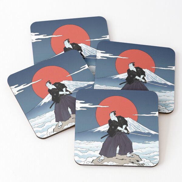 Item preview, Samurai on Peak Rising Sun Mount Fuji designed and sold by TokyoUkiyoHouse.