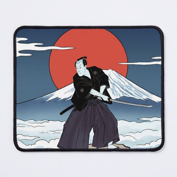 Item preview, Samurai on Peak Rising Sun Mount Fuji designed and sold by TokyoUkiyoHouse.