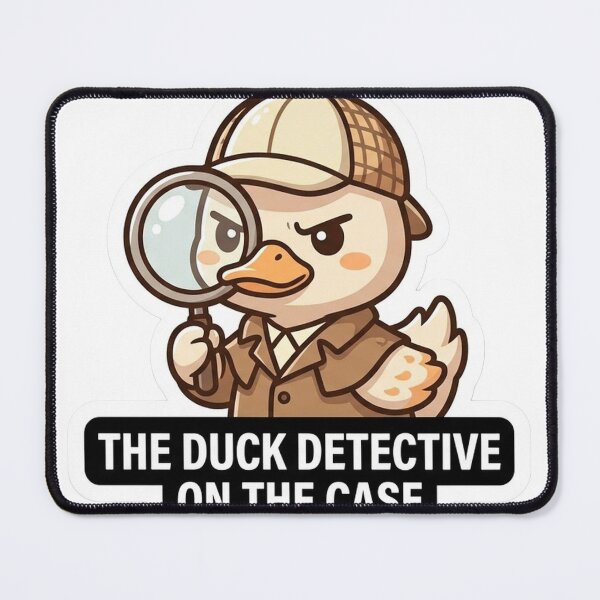 Item preview, The Duck Detective On The Case - Funny Sherlock Duck Sticker & T-Shirt designed and sold by 7oliver.