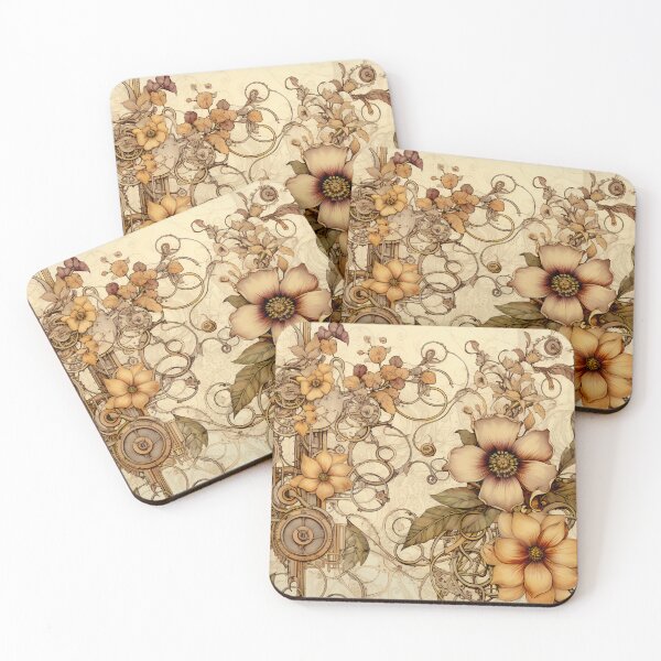 Item preview, Vintage Steampunk Flowers Antique Botanical Art designed and sold by BrandonArtWorld.