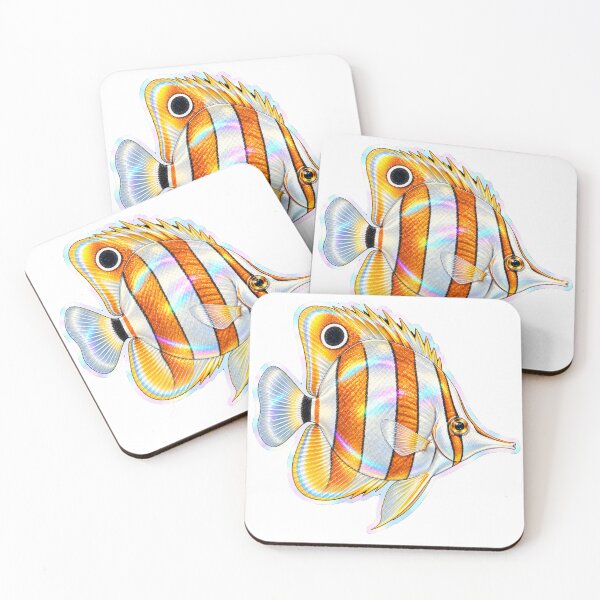Item preview, Copperband Butterflyfish Holographic Reef Sticker designed and sold by KenworksDigital.