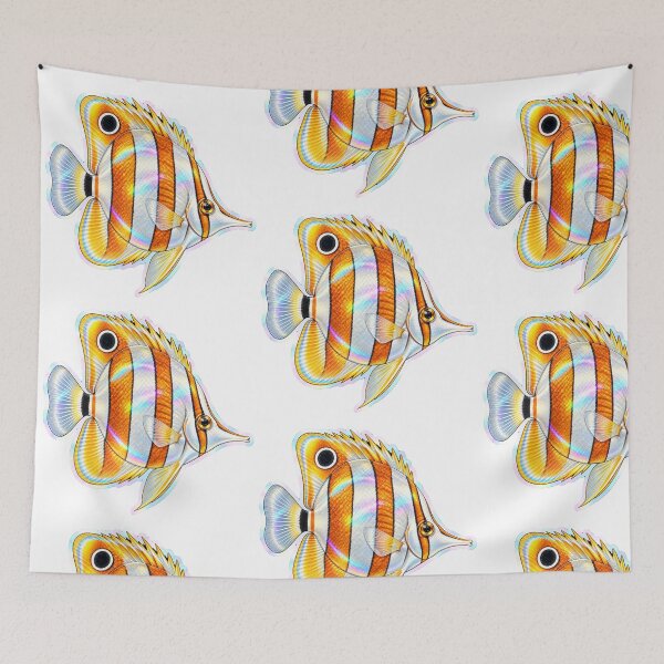 Item preview, Copperband Butterflyfish Holographic Reef Sticker designed and sold by KenworksDigital.