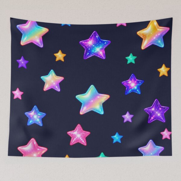 Item preview, Rainbow Galaxy Star Sticker Pack – Kawaii Glitter Stars designed and sold by HO•Designs.