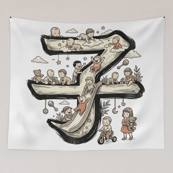 Item preview, Japanese Kanji Child Playground Vintage Typography Art designed and sold by mood-draftsman.