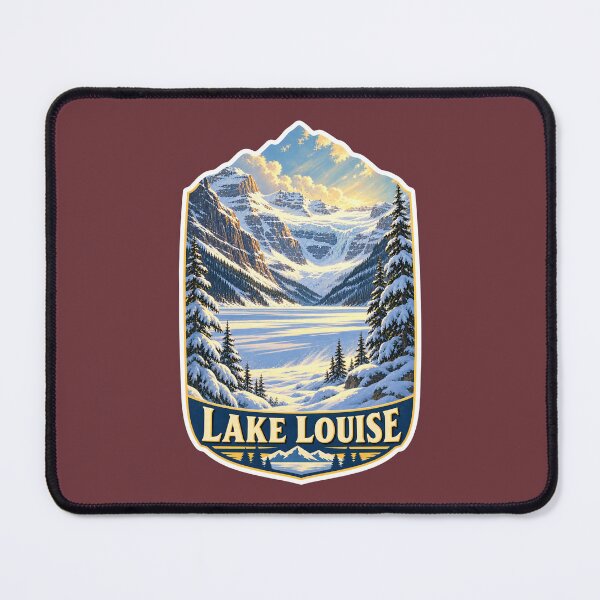Item preview, Lake Louise Vintage Canadian Rockies Mountain Travel Print designed and sold by PinUpPizzazz.