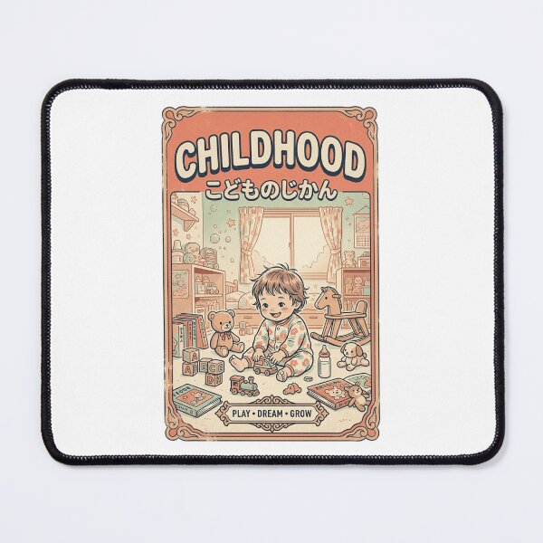 Item preview, Childhood Play Dream Grow Japanese Vintage Retro Storybook Poster Art designed and sold by mood-draftsman.