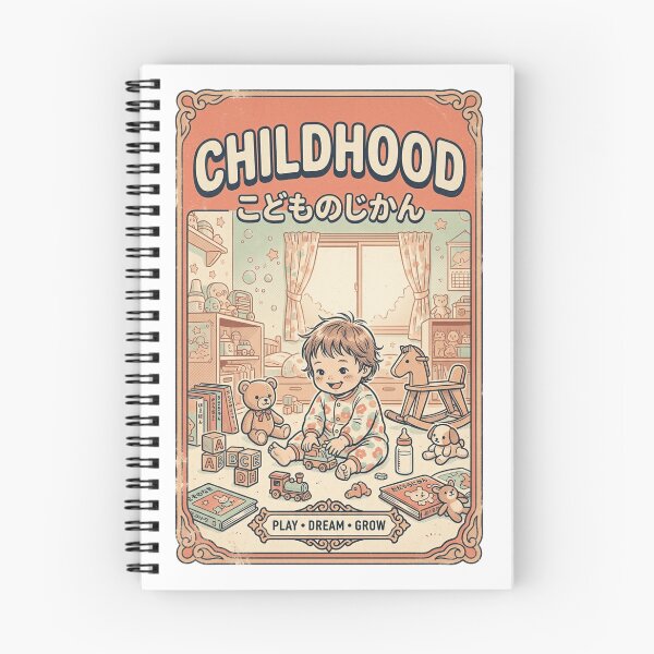 Item preview, Childhood Play Dream Grow Japanese Vintage Retro Storybook Poster Art designed and sold by mood-draftsman.