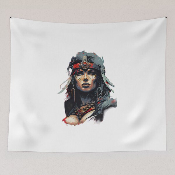 Item preview, Dark Fantasy Woman Warrior Portrait designed and sold by BrandonArtWorld.