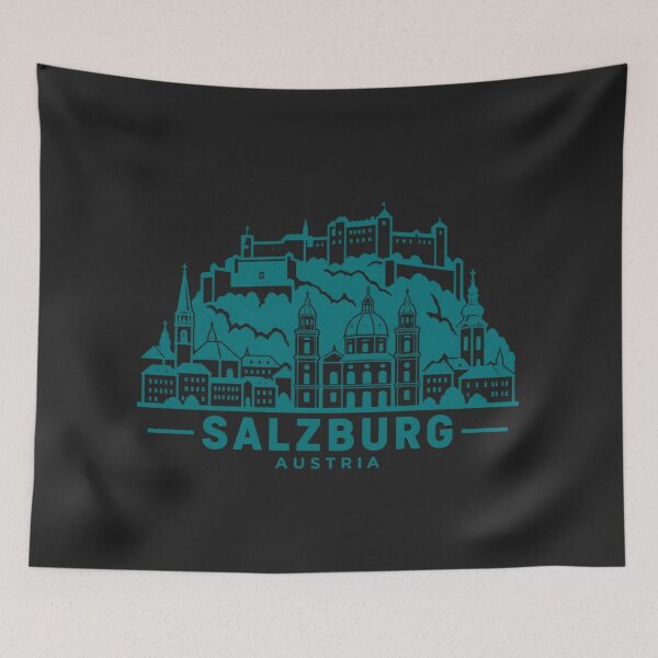 Item preview, Salzburg Austria Line Art Skyline Poster designed and sold by CMYKStudio.