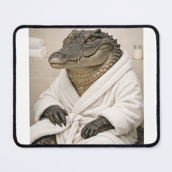 Item preview, Saltwater Crocodile White Bathrobe designed and sold by Sillytoe.