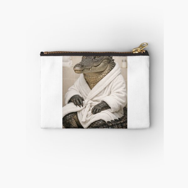 Item preview, Saltwater Crocodile White Bathrobe designed and sold by Sillytoe.