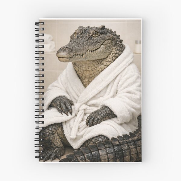 Item preview, Saltwater Crocodile White Bathrobe designed and sold by Sillytoe.