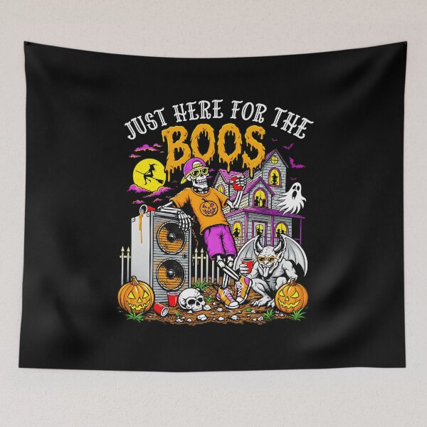 Item preview,  Just Here For The Boos Halloween Skeleton Cat Haunted House designed and sold by markbauch.