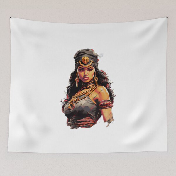 Item preview, Vintage Fantasy Woman Warrior Portrait designed and sold by BrandonArtWorld.