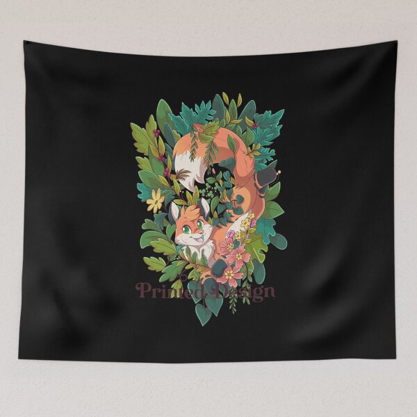 Item preview, Cute Fox Peekaboo in Forest Flowers designed and sold by Patriclves.