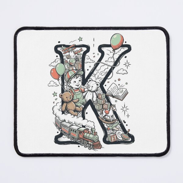 Item preview, Letter K Monogram Vintage Storybook Toys Nursery Art designed and sold by mood-draftsman.