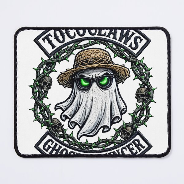 Item preview, Ghost Bouncer Straw Hat Specter | Biker Patch Graphic designed and sold by TOCOCLAWS.