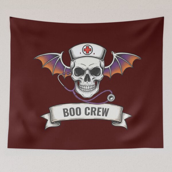 Item preview, Winged Nurse Skull Boo Crew Graphic designed and sold by Exquisite Design Studio „Paculówka”.