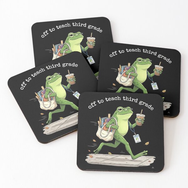 Item preview, Off to Teach Third Grade Funny Frog Teacher Design designed and sold by MiALopezArt.