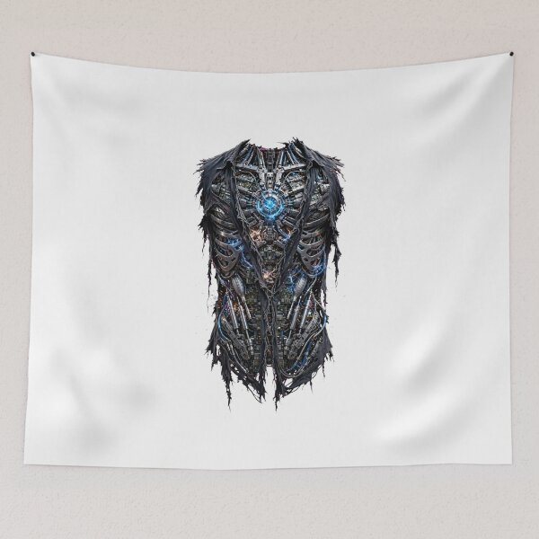 Item preview, Cyborg Chest Torn Open - Cyberpunk Armor Blue Wires designed and sold by Csaba1983.