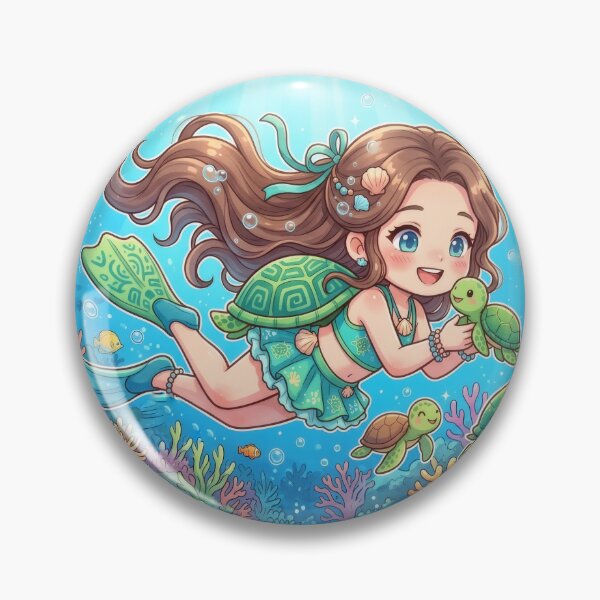 Item preview, Girl swimming with sea turtles designed and sold by Azurart2.