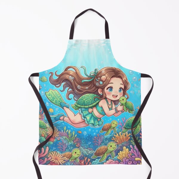 Item preview, Girl swimming with sea turtles designed and sold by Azurart2.
