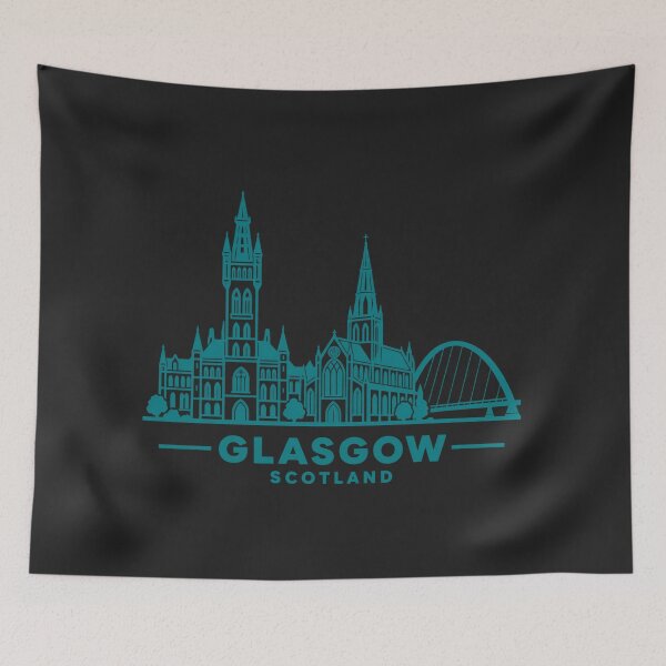 Item preview, Glasgow Scotland Line Art Skyline Poster designed and sold by CMYKStudio.