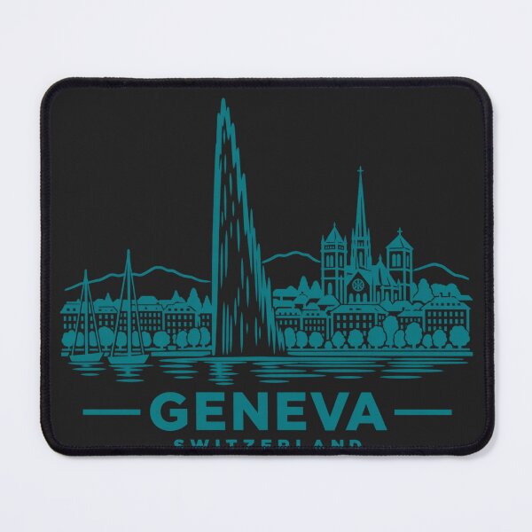 Item preview, Geneva Switzerland Line Art Skyline Poster designed and sold by CMYKStudio.