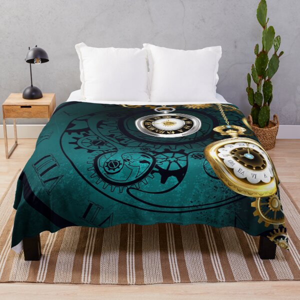 Item preview, Clock with Gears on Green Background ( Steampunk ) designed and sold by Blackmoon9.