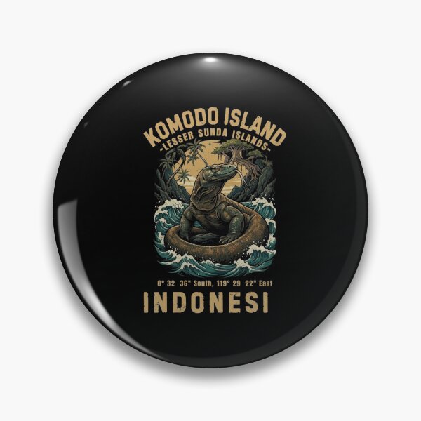 Item preview, Komodo Island Indonesia Komodo Dragon Vintage Travel Design designed and sold by Ostericaimusa.