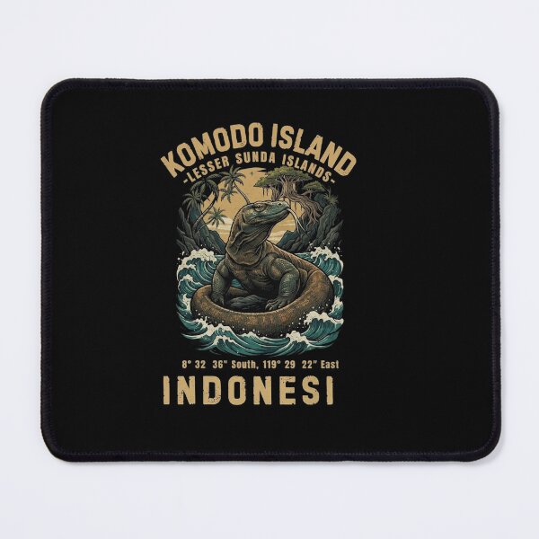 Item preview, Komodo Island Indonesia Komodo Dragon Vintage Travel Design designed and sold by Ostericaimusa.