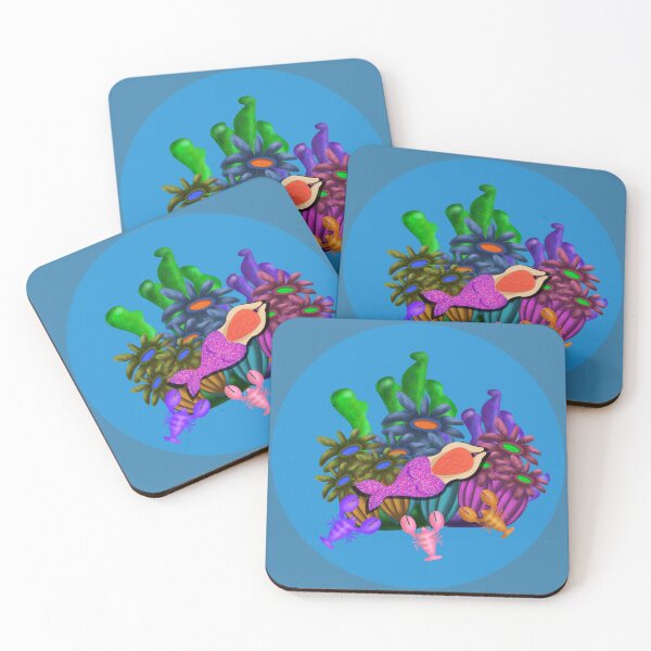 Item preview, Reef Treasures -Mermaid Tail in Coral Reef designed and sold by Clauzierra.