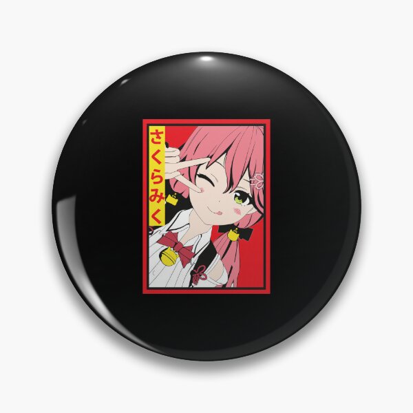 Item preview, Sakura Miko Anime Girl Pink Hair Peace Sign designed and sold by Patriclves.