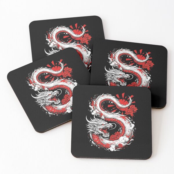Item preview, Red and White Eastern Dragon Japanese Style Fantasy Design designed and sold by Ostericaimusa.