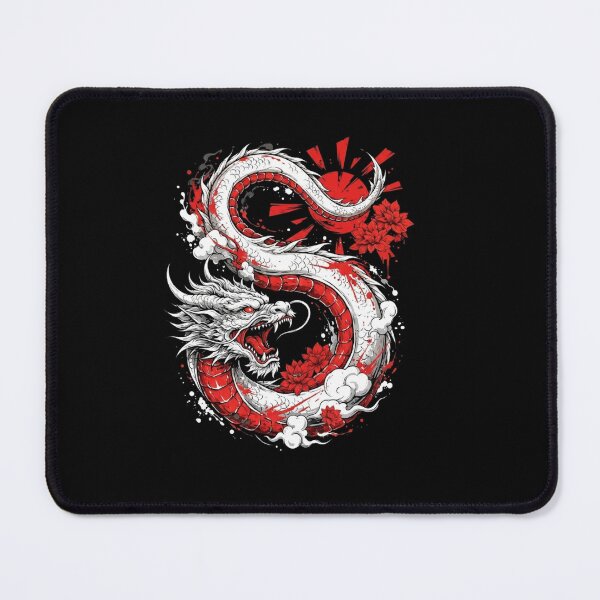 Item preview, Red and White Eastern Dragon Japanese Style Fantasy Design designed and sold by Ostericaimusa.